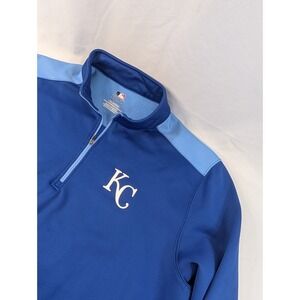 Kansas City Royals Blue Mens XXL  1/4 Zip Pullover Genuine Merchandise *Read